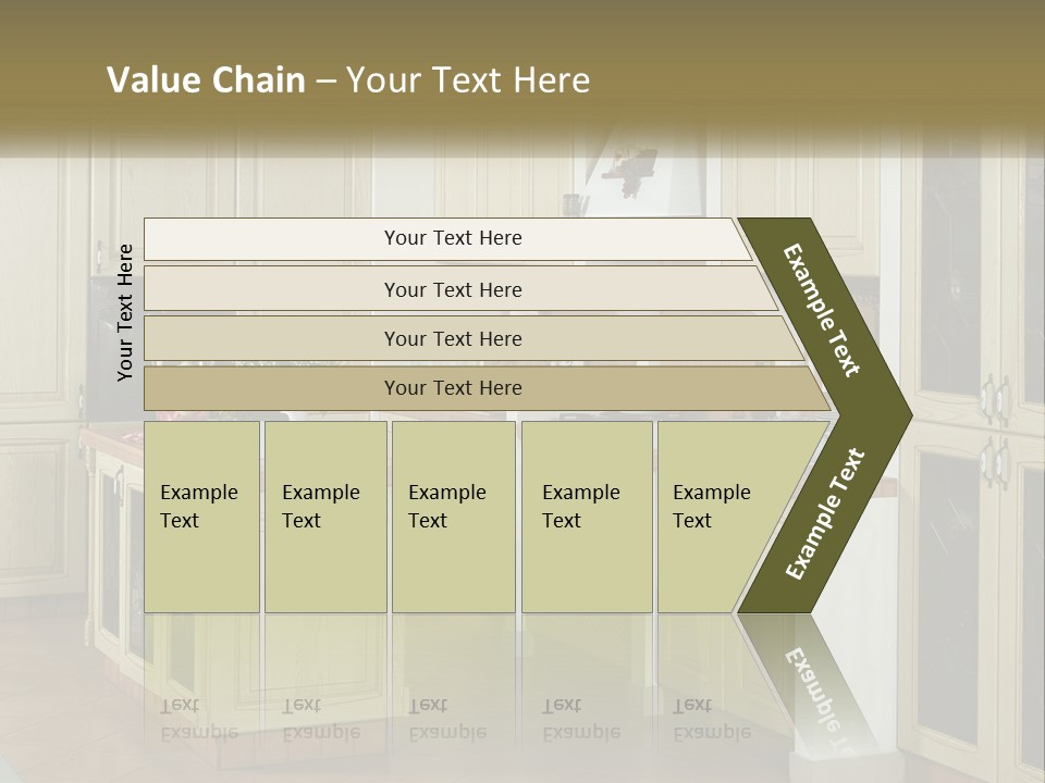 A Kitchen Filled With Lots Of Wooden Cabinets PowerPoint Template