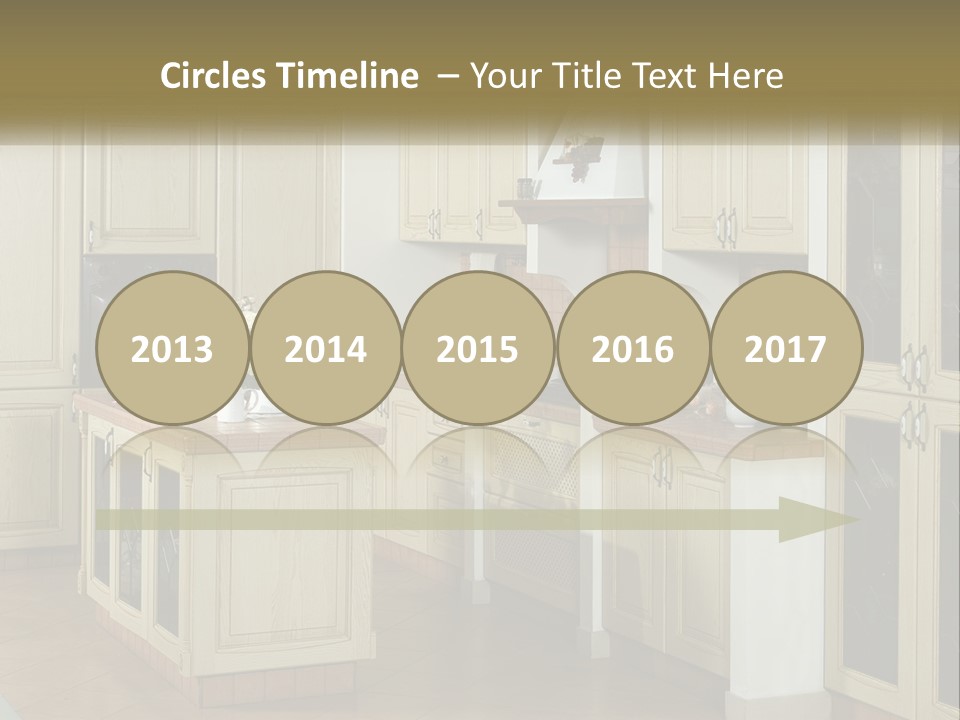 A Kitchen Filled With Lots Of Wooden Cabinets PowerPoint Template