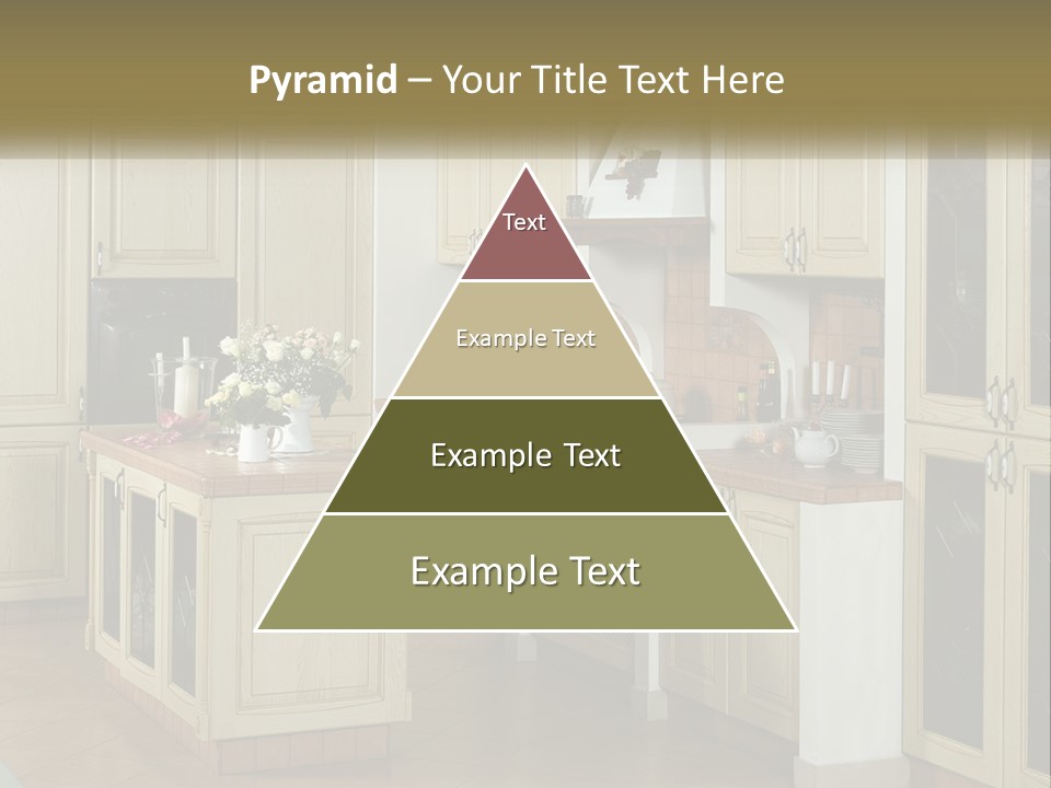 A Kitchen Filled With Lots Of Wooden Cabinets PowerPoint Template