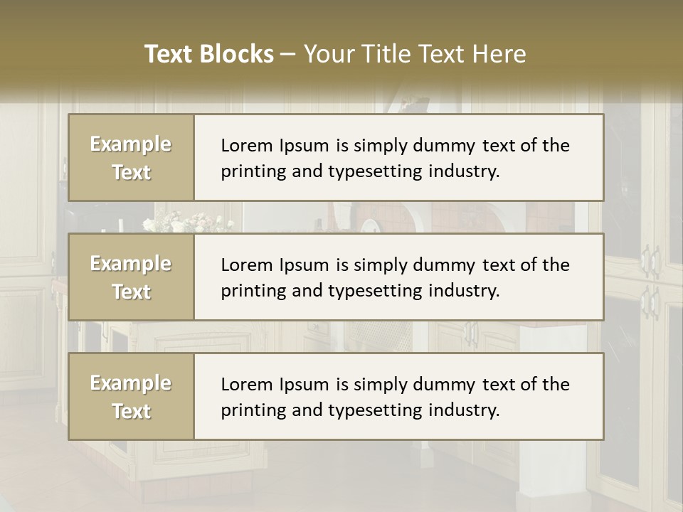 A Kitchen Filled With Lots Of Wooden Cabinets PowerPoint Template