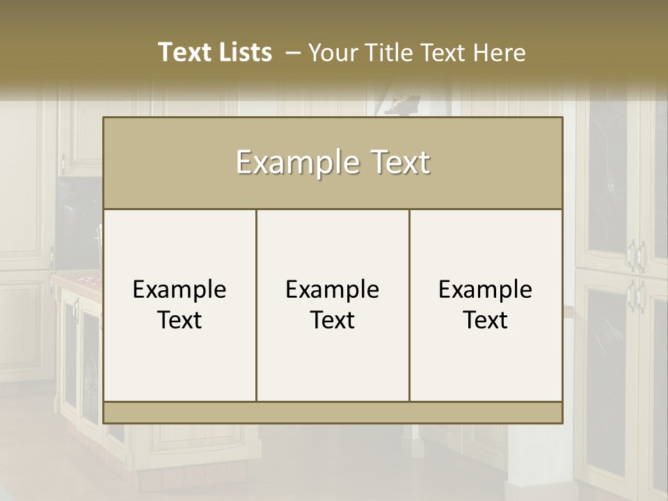 A Kitchen Filled With Lots Of Wooden Cabinets PowerPoint Template
