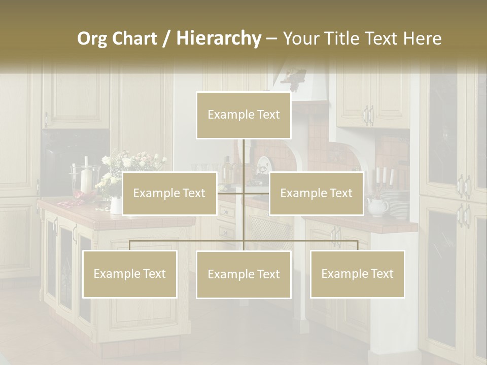 A Kitchen Filled With Lots Of Wooden Cabinets PowerPoint Template