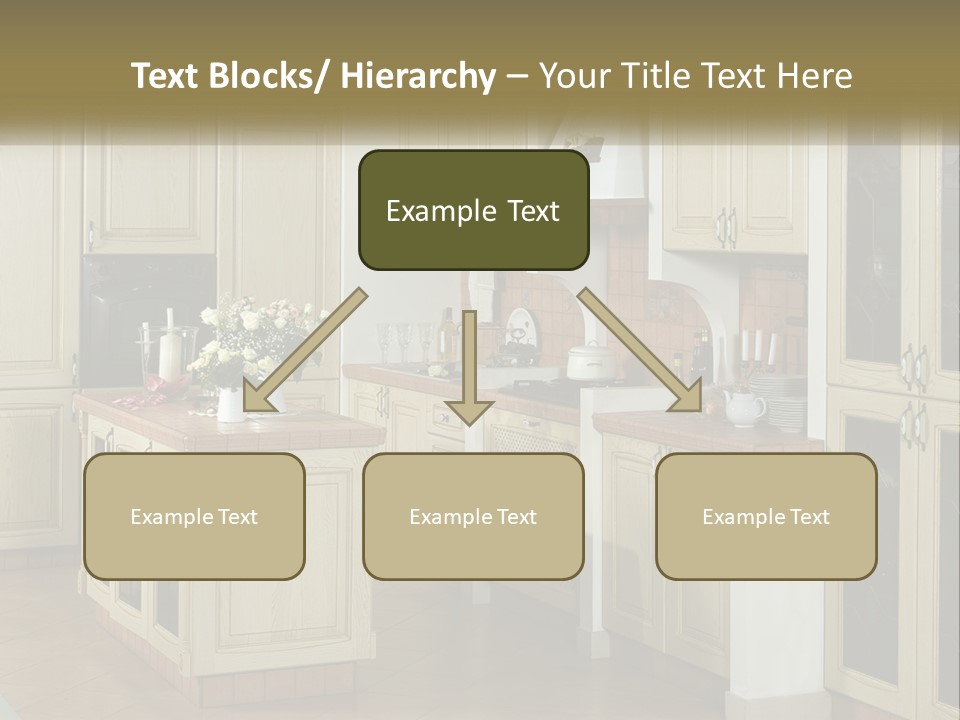 A Kitchen Filled With Lots Of Wooden Cabinets PowerPoint Template