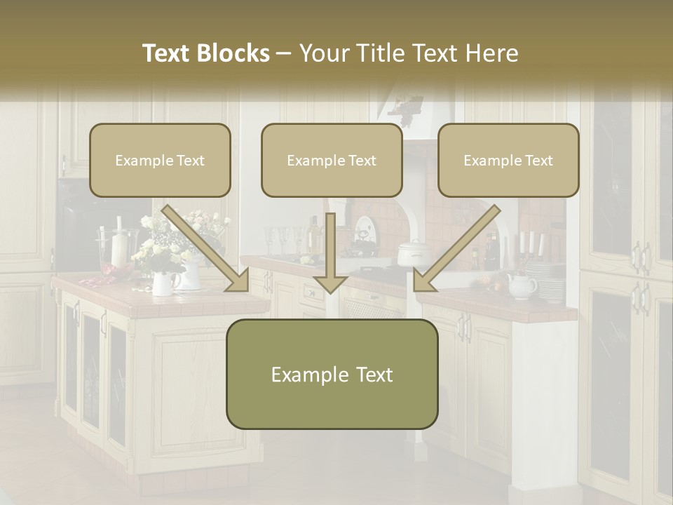 A Kitchen Filled With Lots Of Wooden Cabinets PowerPoint Template