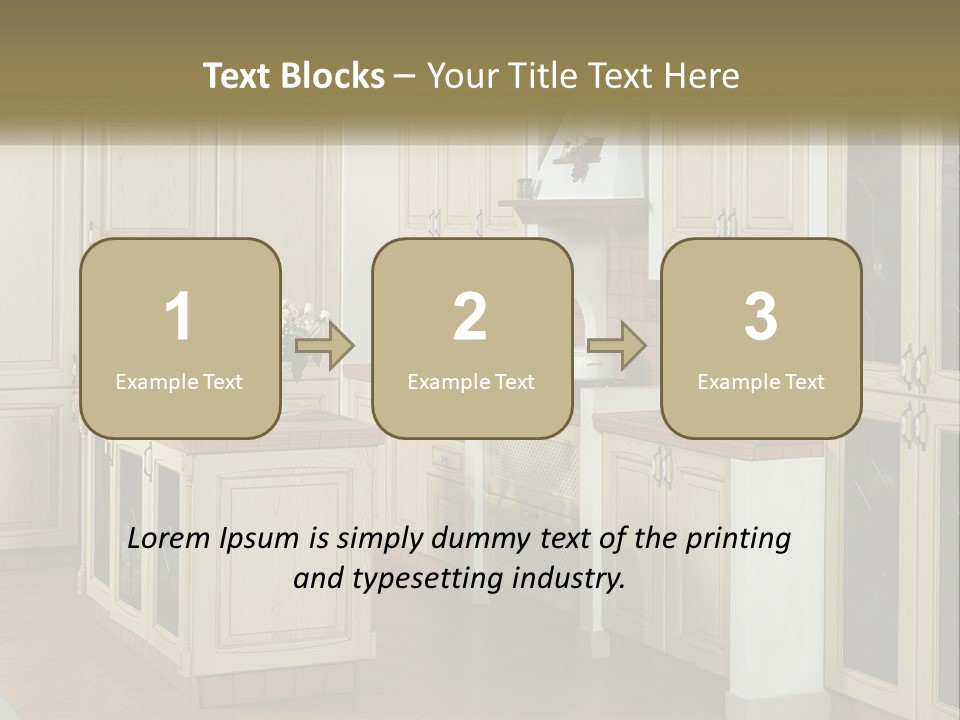 A Kitchen Filled With Lots Of Wooden Cabinets PowerPoint Template
