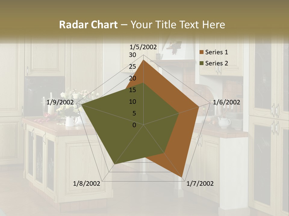 A Kitchen Filled With Lots Of Wooden Cabinets PowerPoint Template