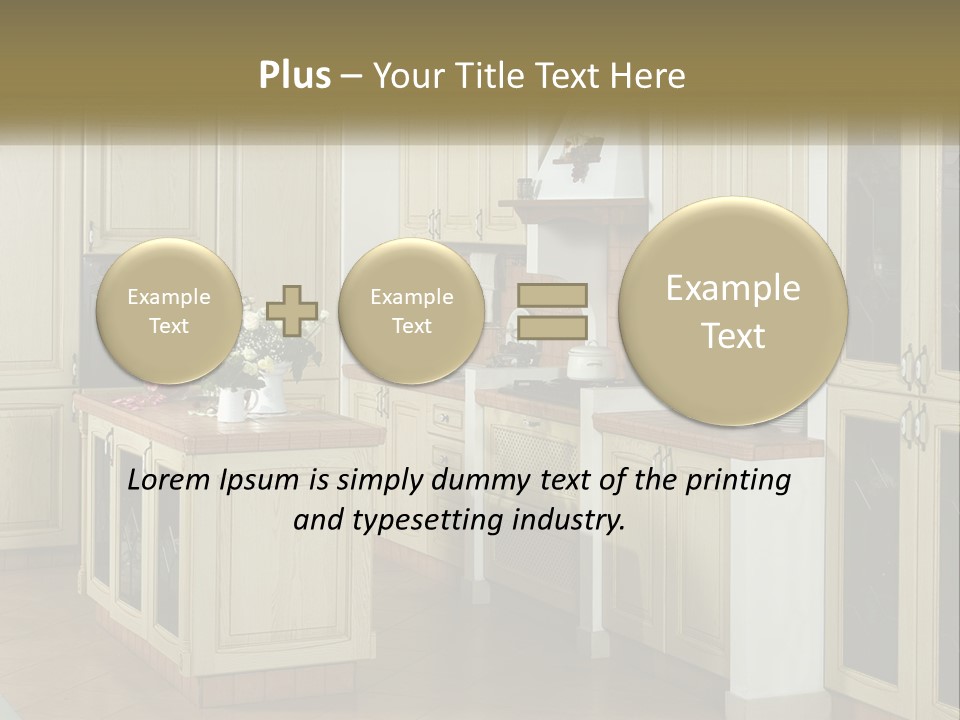 A Kitchen Filled With Lots Of Wooden Cabinets PowerPoint Template