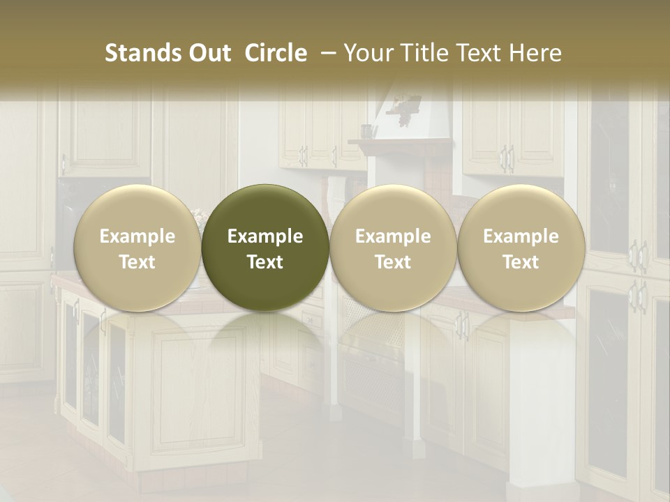 A Kitchen Filled With Lots Of Wooden Cabinets PowerPoint Template