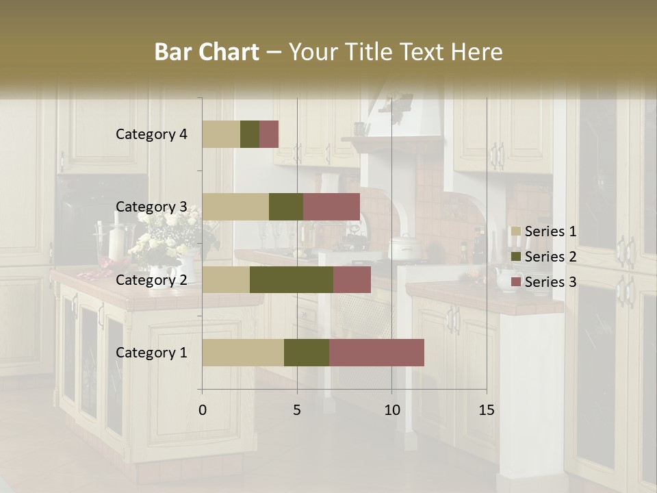 A Kitchen Filled With Lots Of Wooden Cabinets PowerPoint Template