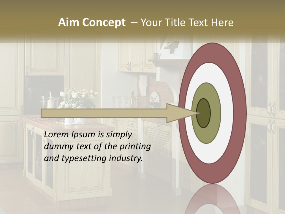 A Kitchen Filled With Lots Of Wooden Cabinets PowerPoint Template