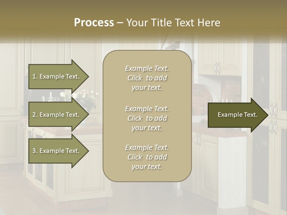 A Kitchen Filled With Lots Of Wooden Cabinets PowerPoint Template