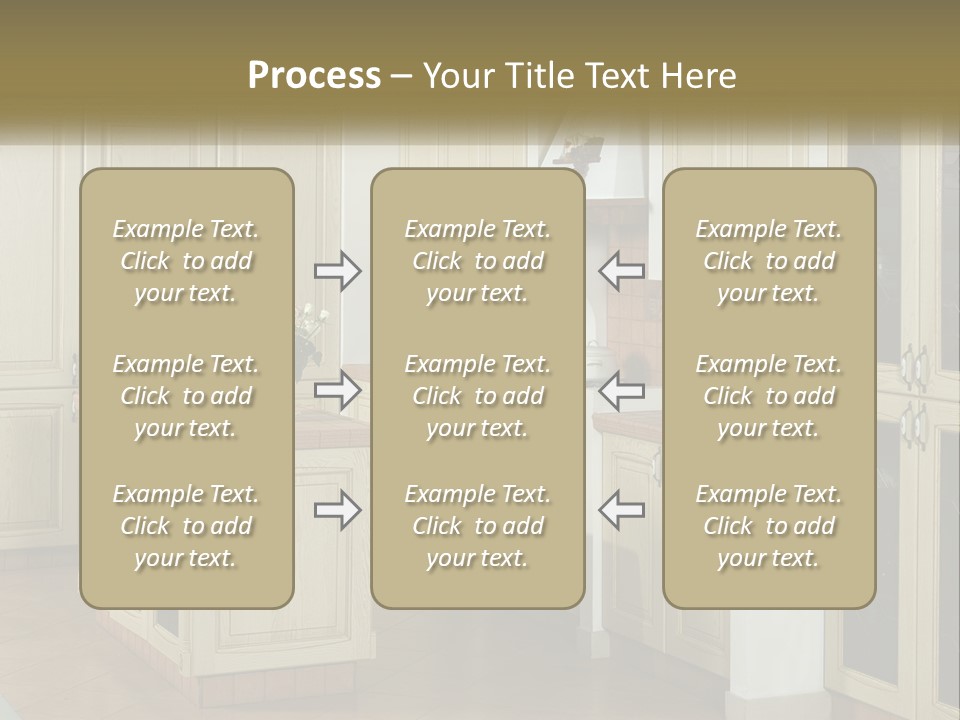 A Kitchen Filled With Lots Of Wooden Cabinets PowerPoint Template