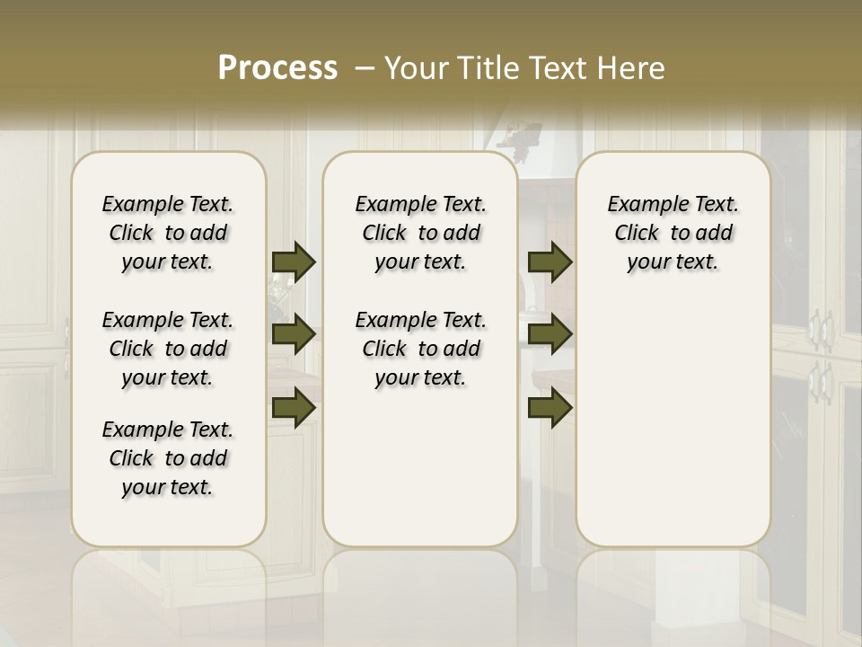 A Kitchen Filled With Lots Of Wooden Cabinets PowerPoint Template
