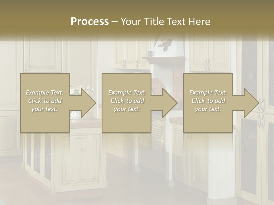 A Kitchen Filled With Lots Of Wooden Cabinets PowerPoint Template