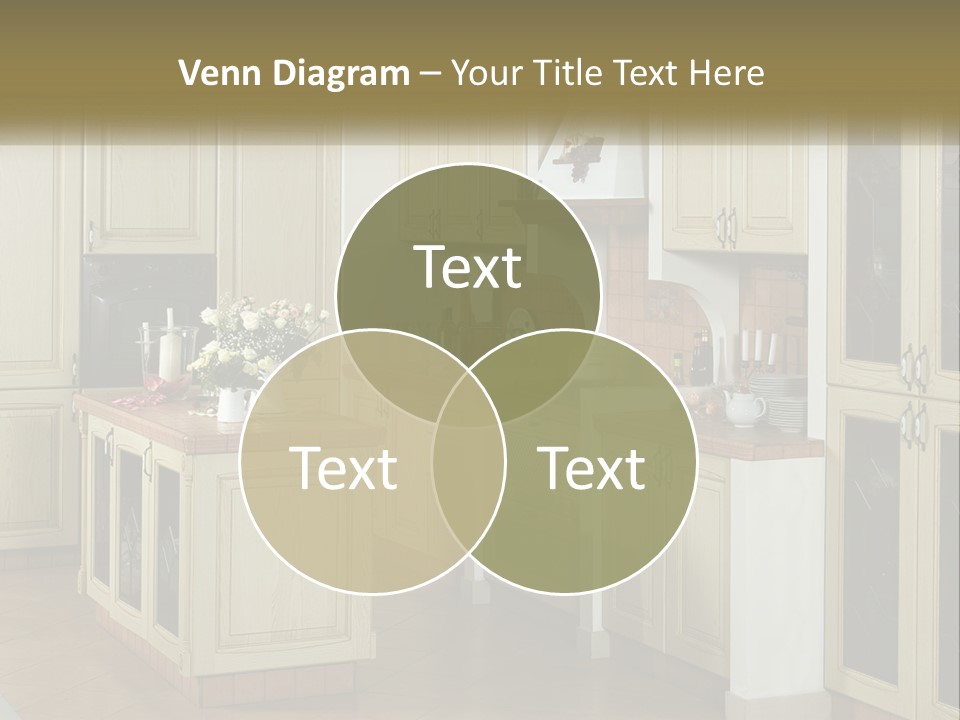 A Kitchen Filled With Lots Of Wooden Cabinets PowerPoint Template