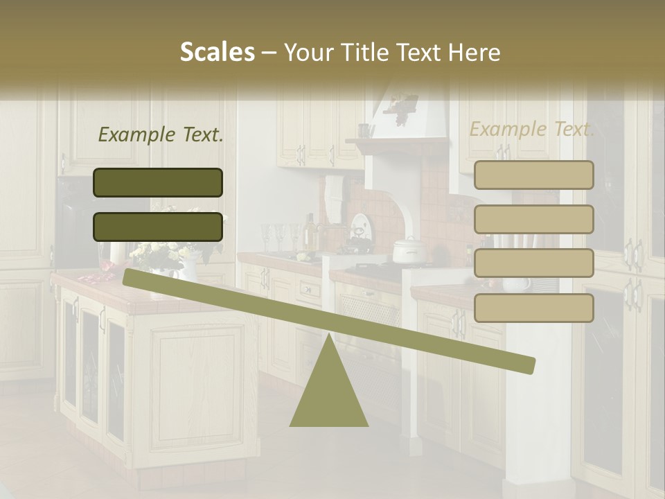 A Kitchen Filled With Lots Of Wooden Cabinets PowerPoint Template