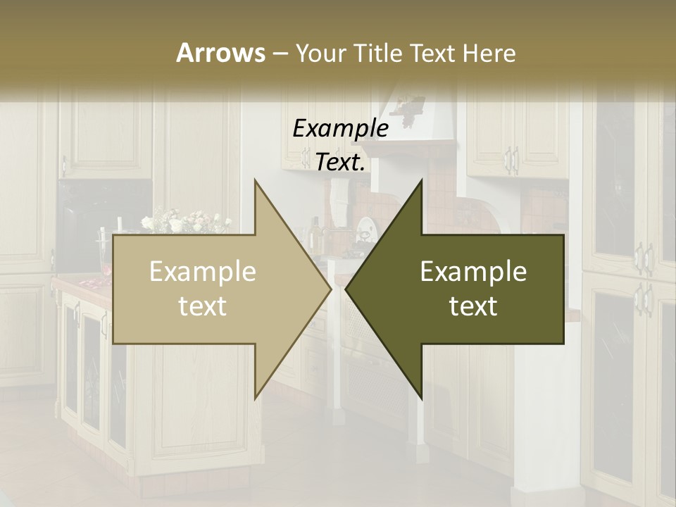 A Kitchen Filled With Lots Of Wooden Cabinets PowerPoint Template