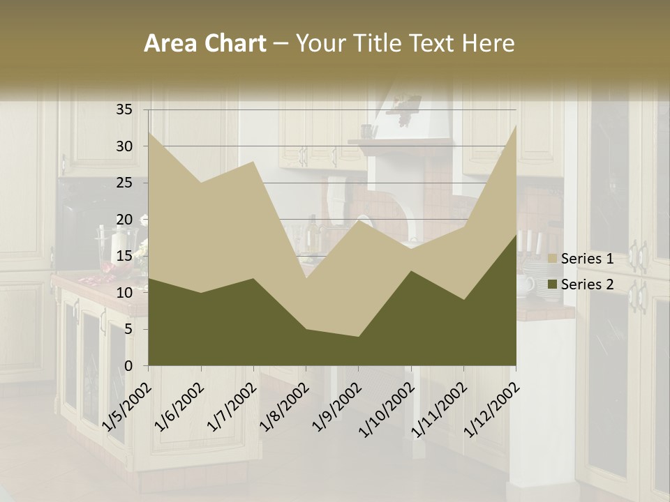 A Kitchen Filled With Lots Of Wooden Cabinets PowerPoint Template