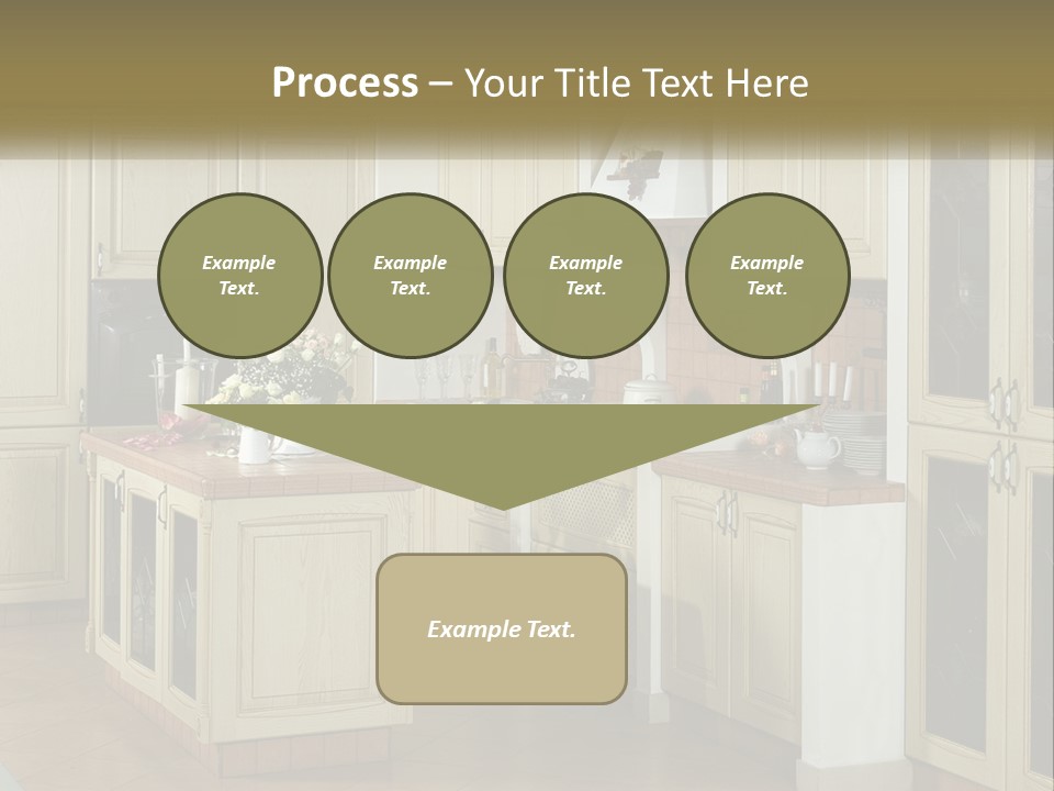 A Kitchen Filled With Lots Of Wooden Cabinets PowerPoint Template