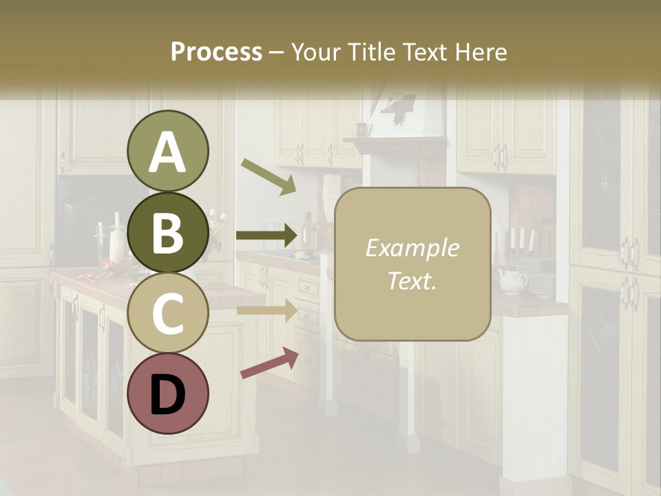 A Kitchen Filled With Lots Of Wooden Cabinets PowerPoint Template