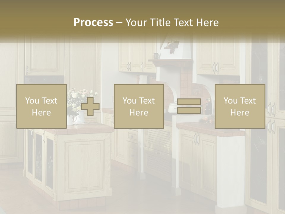 A Kitchen Filled With Lots Of Wooden Cabinets PowerPoint Template