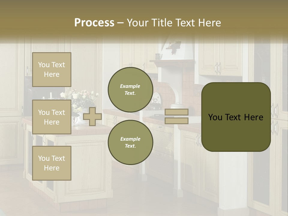 A Kitchen Filled With Lots Of Wooden Cabinets PowerPoint Template