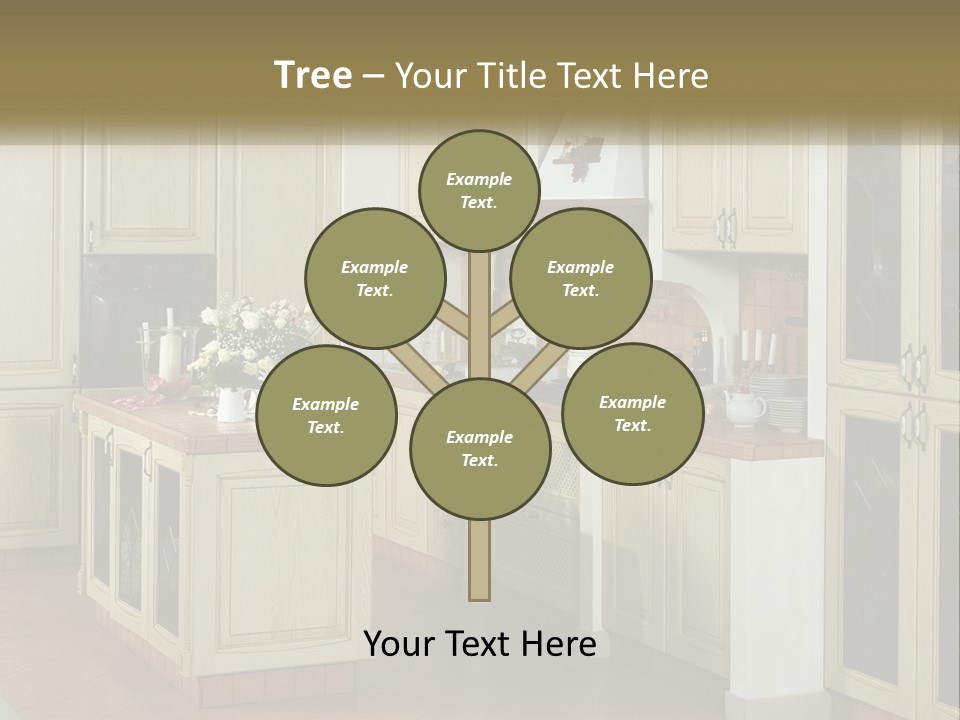 A Kitchen Filled With Lots Of Wooden Cabinets PowerPoint Template