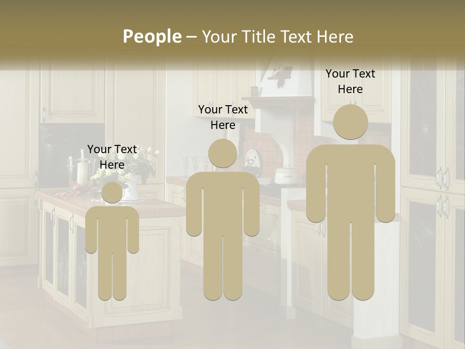 A Kitchen Filled With Lots Of Wooden Cabinets PowerPoint Template