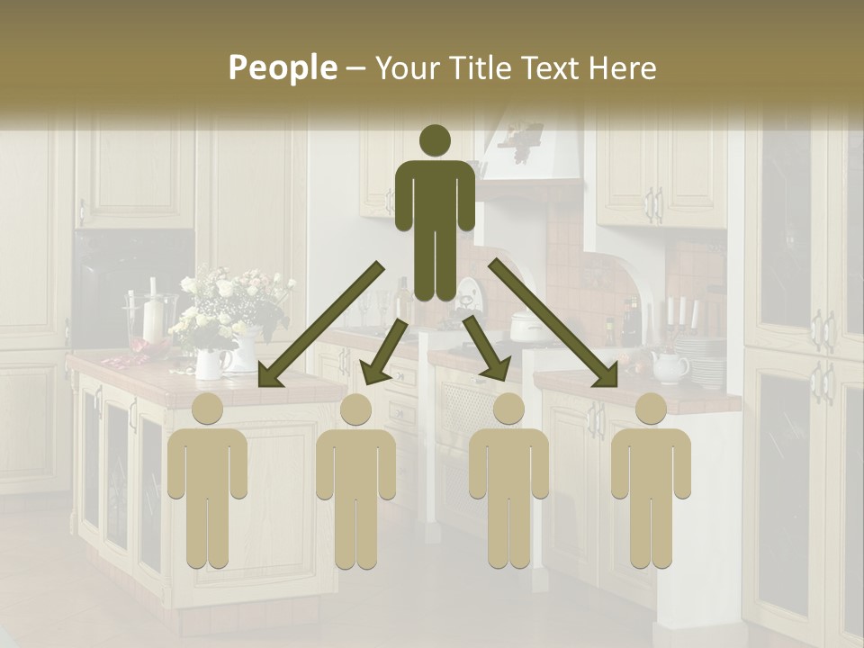 A Kitchen Filled With Lots Of Wooden Cabinets PowerPoint Template