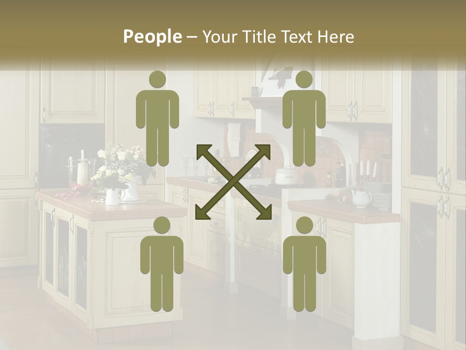 A Kitchen Filled With Lots Of Wooden Cabinets PowerPoint Template