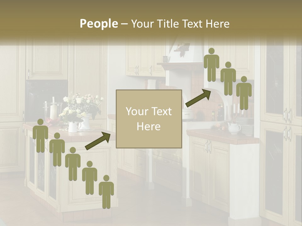 A Kitchen Filled With Lots Of Wooden Cabinets PowerPoint Template