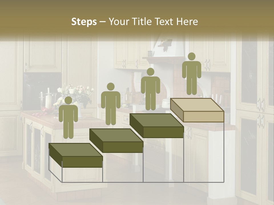 A Kitchen Filled With Lots Of Wooden Cabinets PowerPoint Template