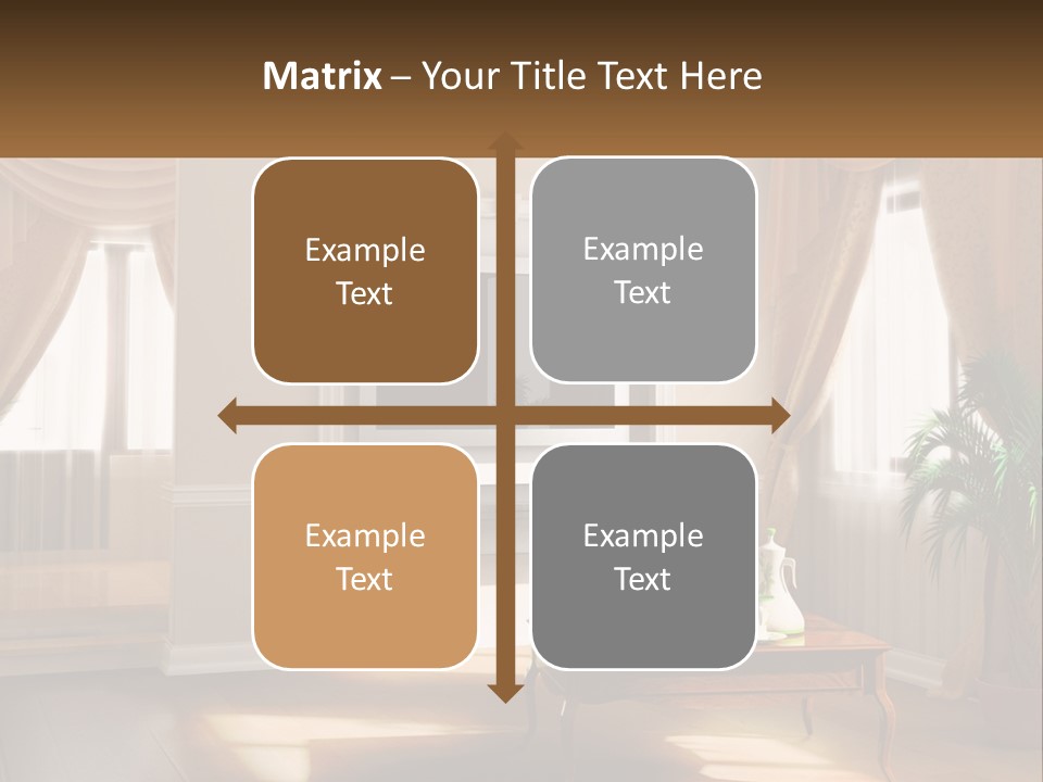 A Living Room With A Table And A Tv PowerPoint Template