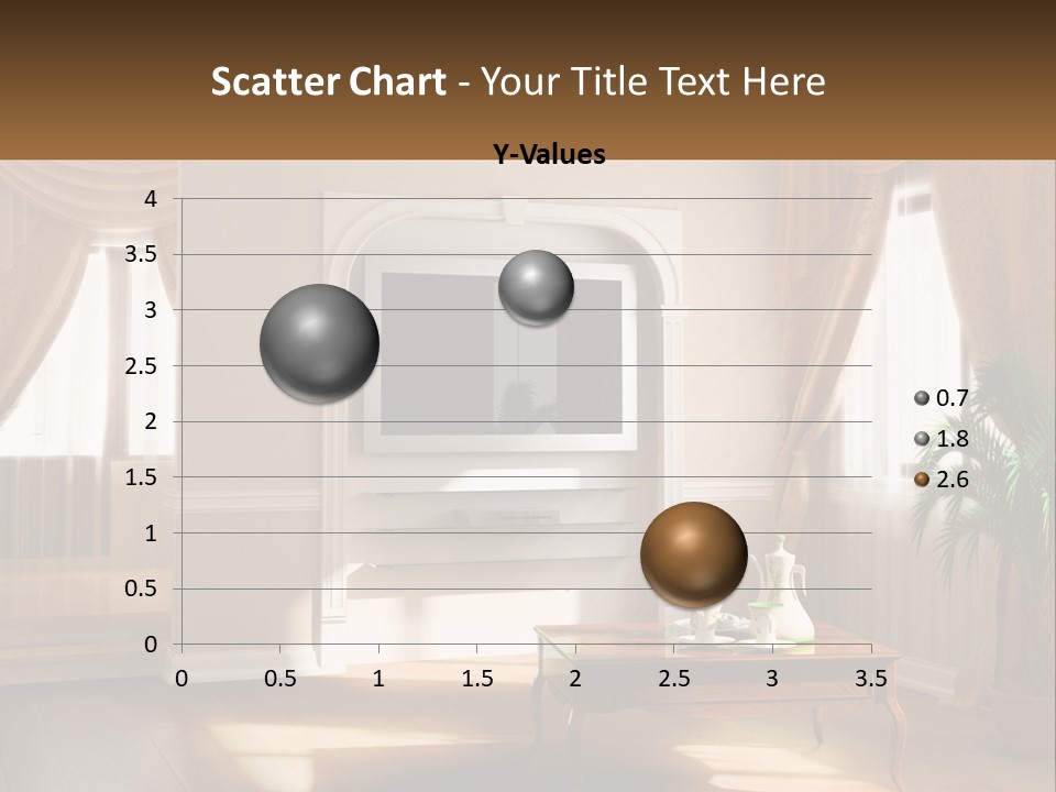 A Living Room With A Table And A Tv PowerPoint Template
