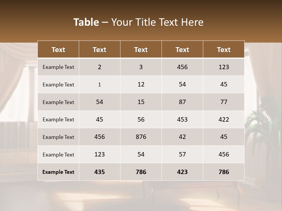 A Living Room With A Table And A Tv PowerPoint Template