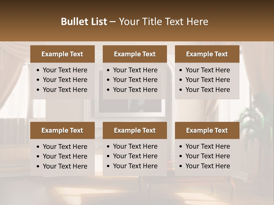 A Living Room With A Table And A Tv PowerPoint Template