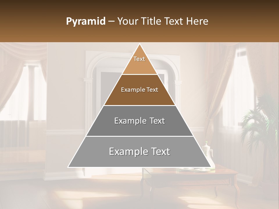 A Living Room With A Table And A Tv PowerPoint Template