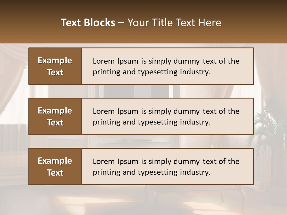 A Living Room With A Table And A Tv PowerPoint Template