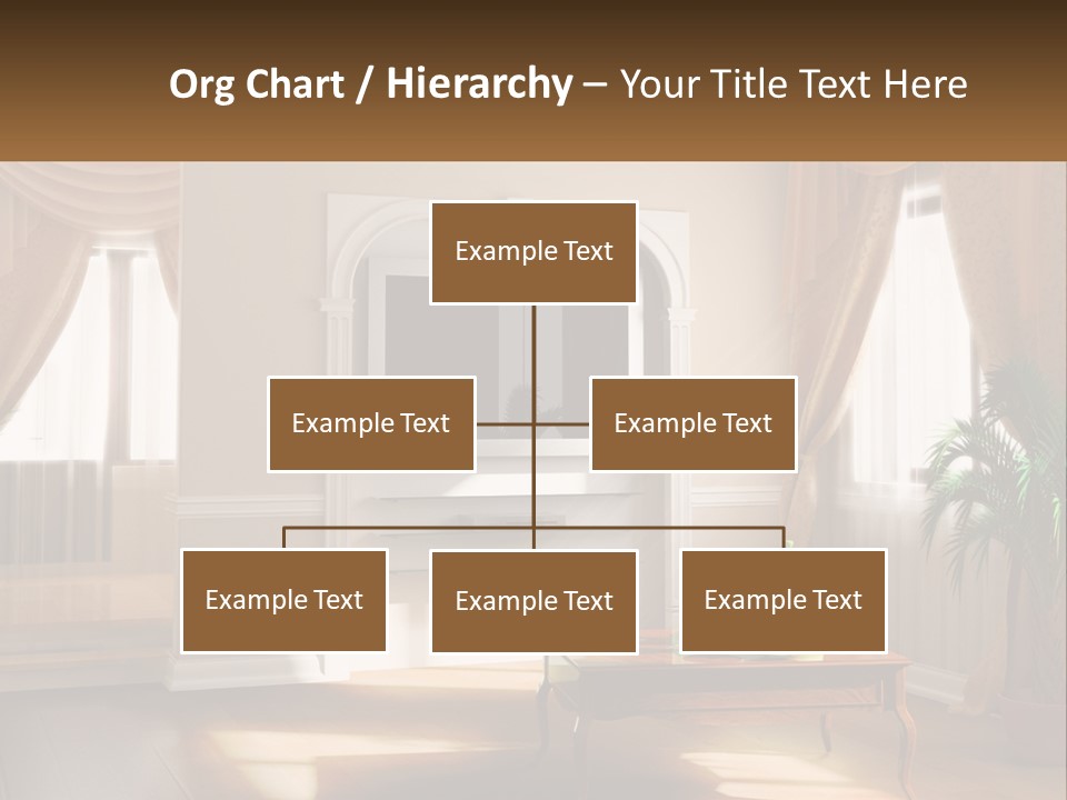 A Living Room With A Table And A Tv PowerPoint Template