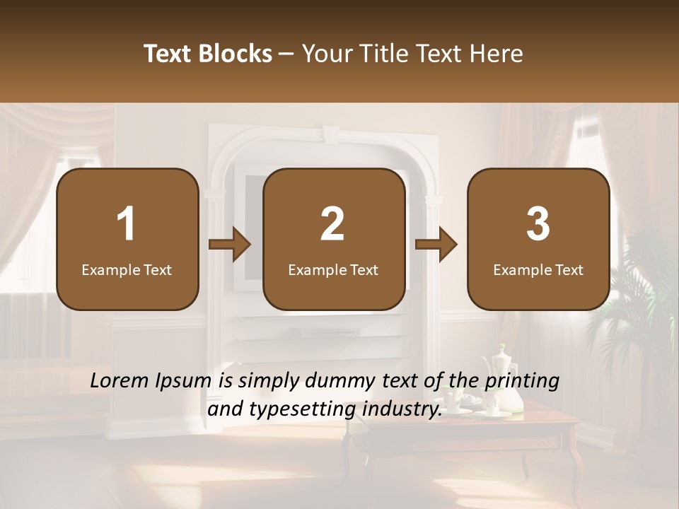 A Living Room With A Table And A Tv PowerPoint Template