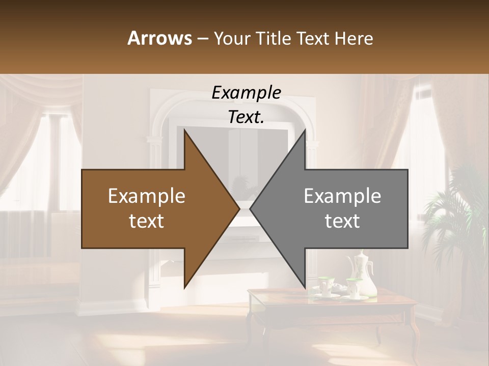 A Living Room With A Table And A Tv PowerPoint Template