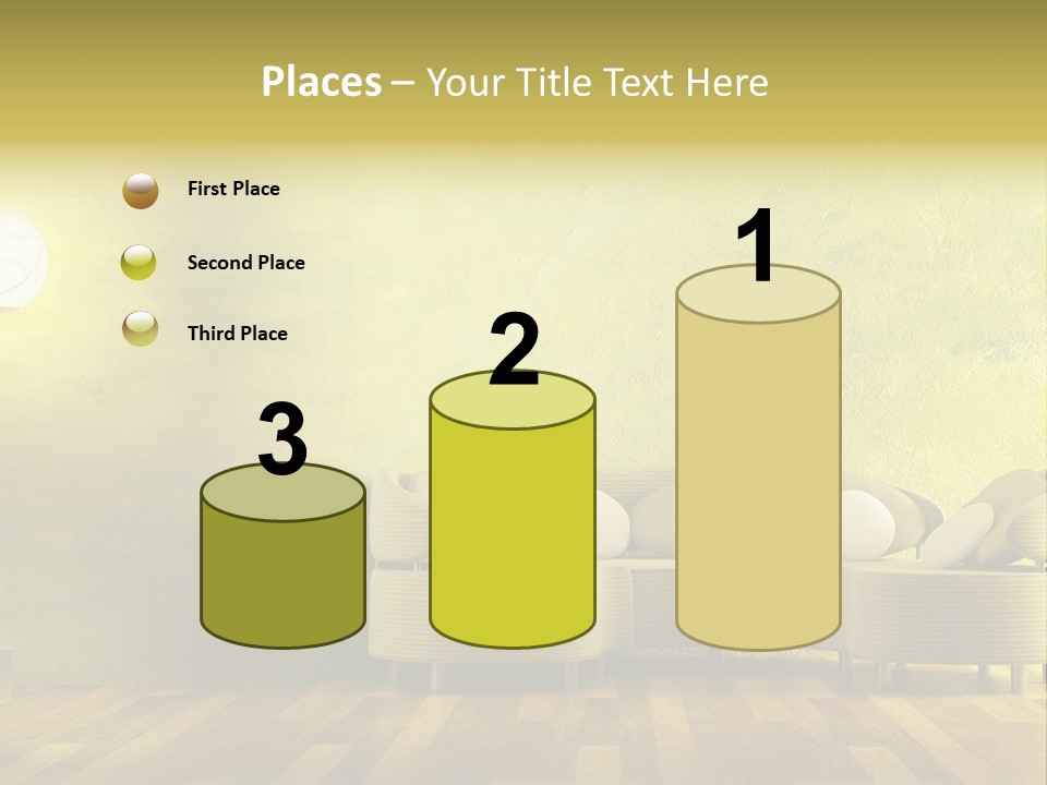 A Room With A Couch And A Lamp On The Wall PowerPoint Template