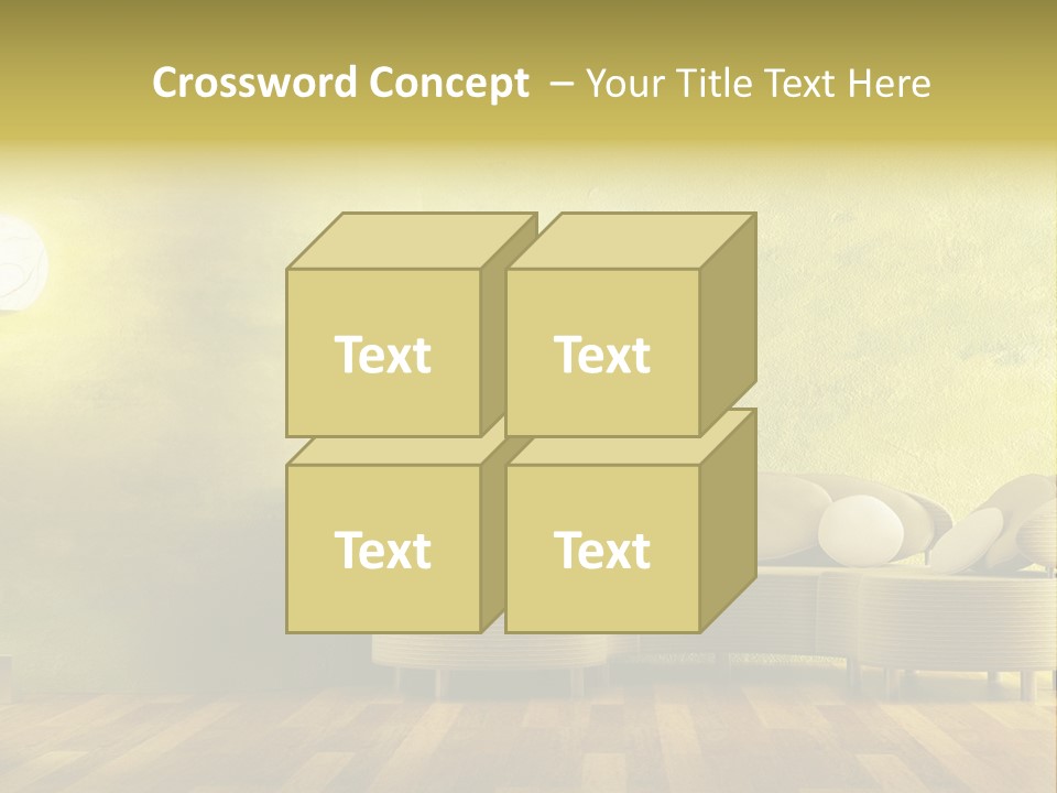 A Room With A Couch And A Lamp On The Wall PowerPoint Template