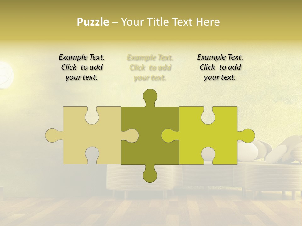 A Room With A Couch And A Lamp On The Wall PowerPoint Template