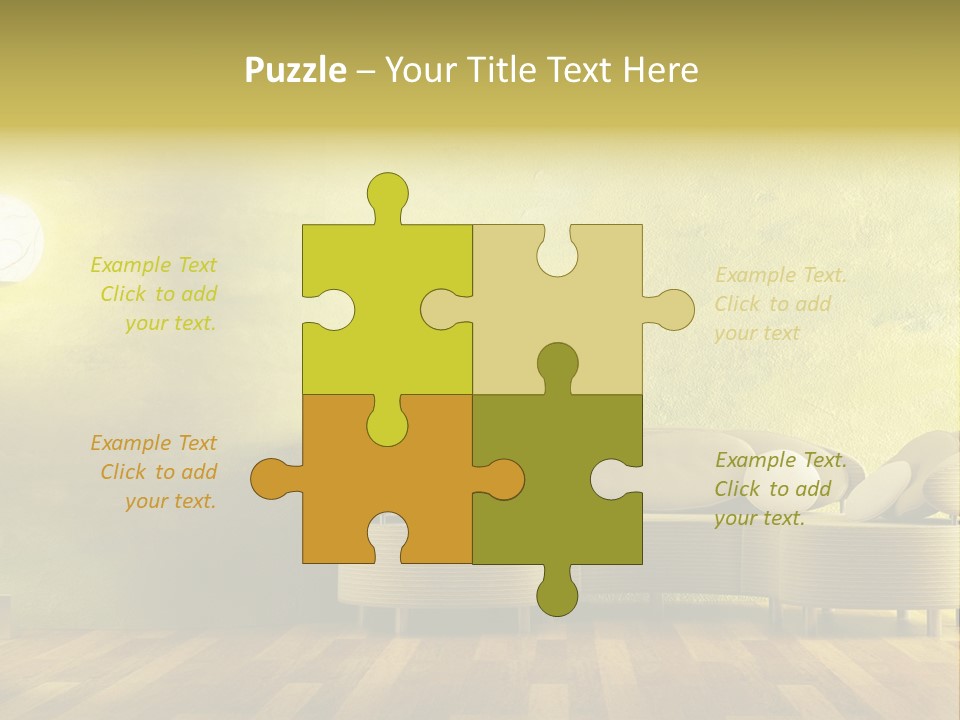 A Room With A Couch And A Lamp On The Wall PowerPoint Template