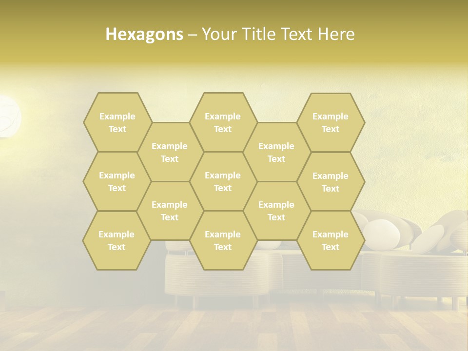 A Room With A Couch And A Lamp On The Wall PowerPoint Template