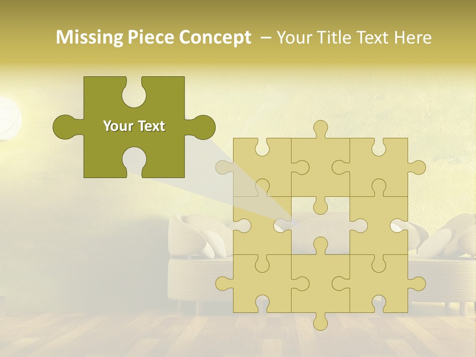 A Room With A Couch And A Lamp On The Wall PowerPoint Template