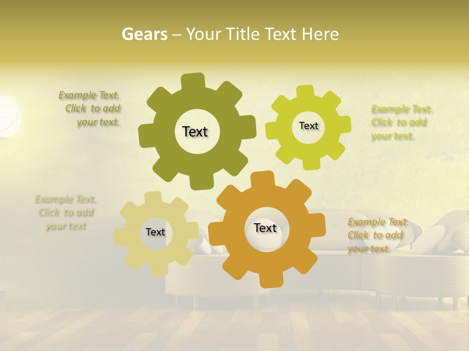 A Room With A Couch And A Lamp On The Wall PowerPoint Template