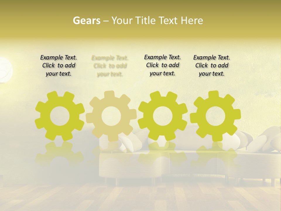 A Room With A Couch And A Lamp On The Wall PowerPoint Template