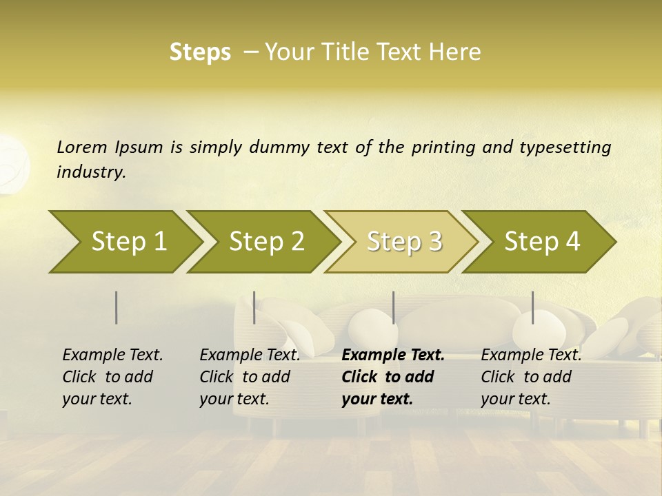 A Room With A Couch And A Lamp On The Wall PowerPoint Template